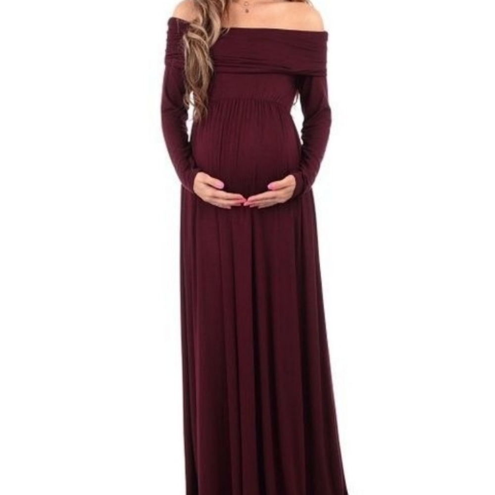Size small maroon maternity dress worn once